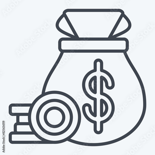 Icon Cash Collection. related to Finance and Tax symbol. line style. simple design illustration