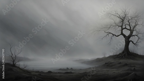 A poem exploring the melancholic beauty found within a grey background ai_generated
