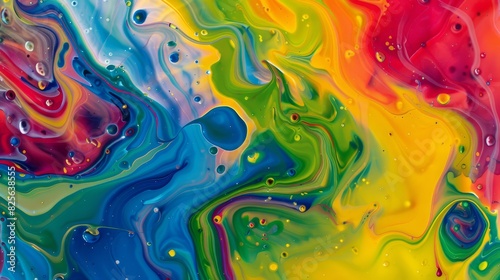 Wallpaper Mural Color liquid ink splash abstract background rainbow art. Rainbow splash collage mix flow drip. Fluid wave color yellow, red, green, blue. Liquid ink palette motion Torontodigital.ca