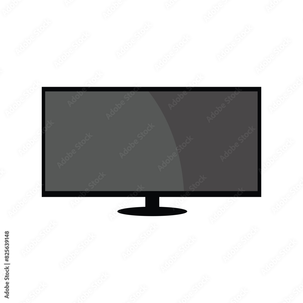 Monitor icon in flat style with background. Monitor icon in flat style with background.