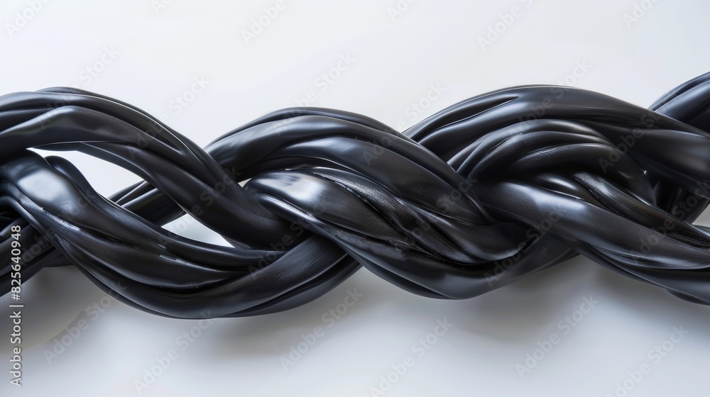 Emphasize an extended black cable intricately Emphasize an extended black cable intricately