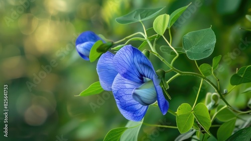 Centrosema virginianum flower known as Wild blue vine Blue bell and Wild pea Spurred Butterfly Pea flower belonging to the Fabaceae family a species of the butterfly pea group Close up pers photo