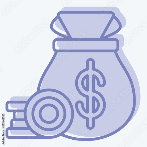 Icon Cash Collection. related to Finance and Tax symbol. two tone style. simple design illustration