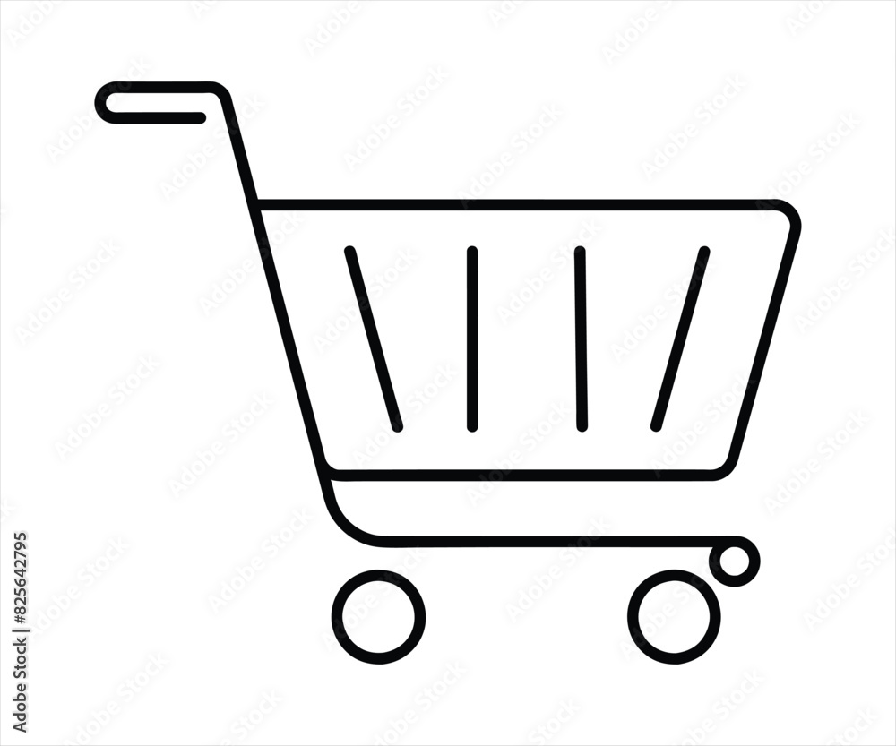 shopping cart symbol. editable stroke outline icons set. vector illustration. shopping cart symbol. editable stroke outline icons set. vector illustration.