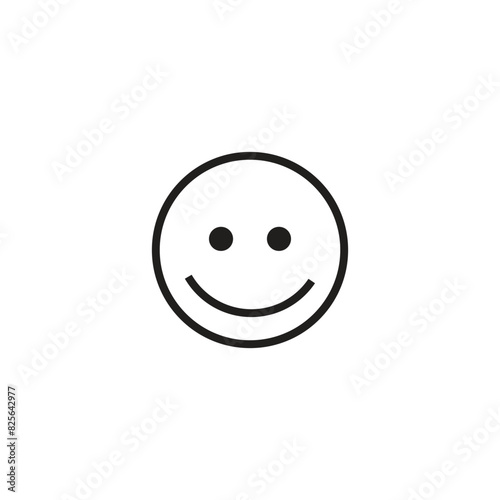 Outline Smile icon isolated on grey background.