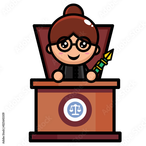
illustration of a lawyer in court