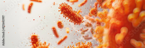 close up of orange bacteria, generative AI photo