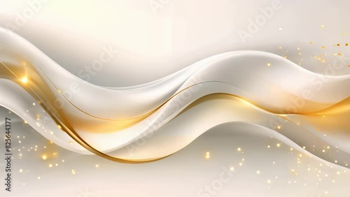 luxury white background with golden line element Seamless looping motion design. Video animation Ultra HD 4K 3840x2160
