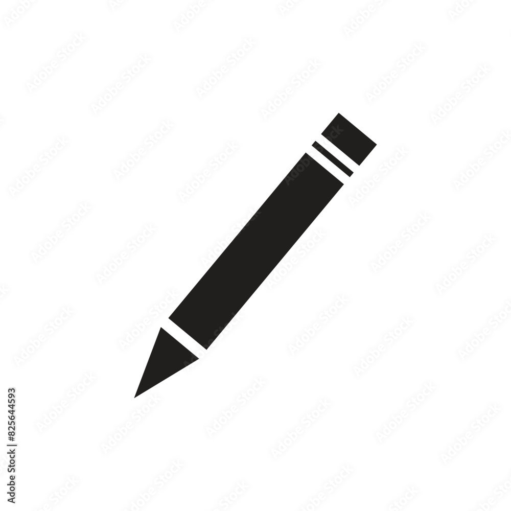 Pencil Icon in trendy flat style isolated on grey background. Pencil Icon in trendy flat style isolated on grey background.