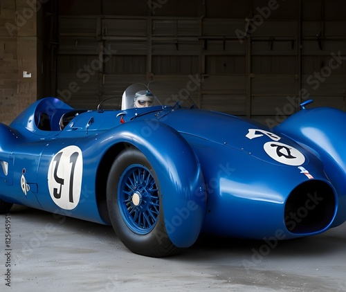 Historic car from the 24H Le Mans endurance races, the D.B. Blue tank of 1949 photo