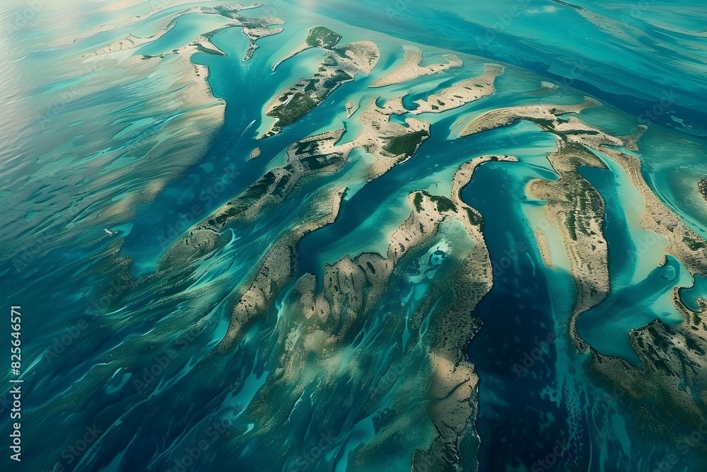 Fototapeta premium Vista aerea del Mar caribe