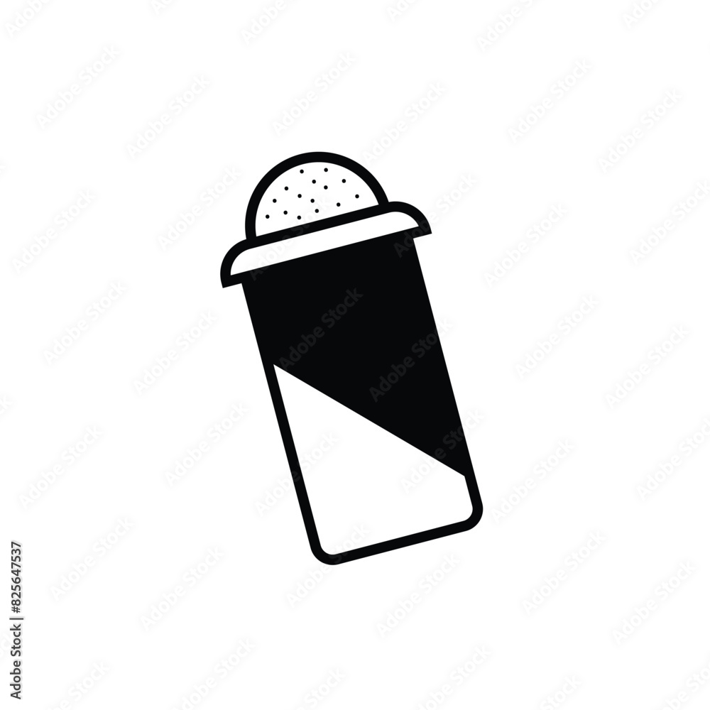 Salt shaker icon, in flat style with background. Salt shaker icon, in flat style with background.