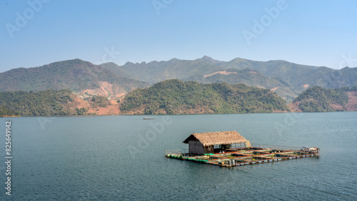 View the Pa Uon bridge spanning the Da River in Chieng On commune, Quynh Nhai district, Son La province, Vietnam