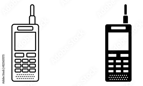 A set of old retro cellphone with antenna icon vector