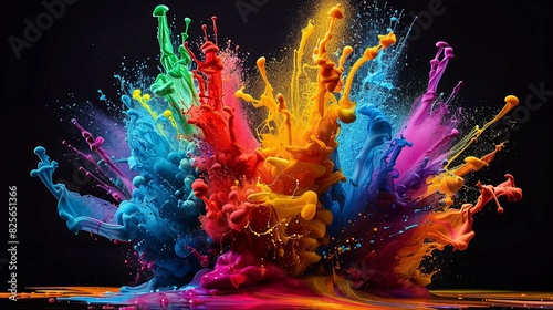 Color Detonation: An Ink Powder Splash's Explosive Mix