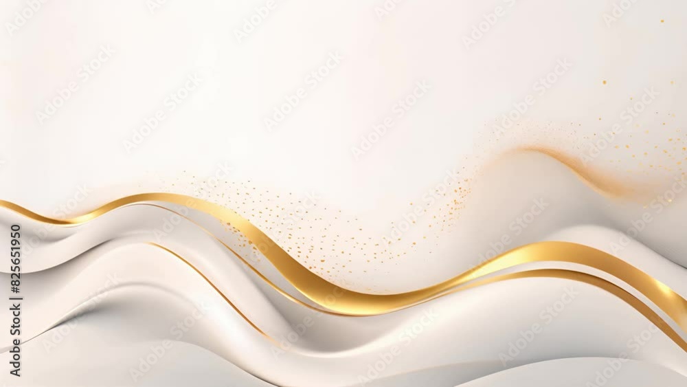 luxury white background with golden line element Seamless looping motion design. Video animation Ultra HD 4K 3840x2160
