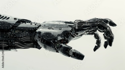 Wallpaper Mural A robotic hand is shown in a black and white photo Torontodigital.ca
