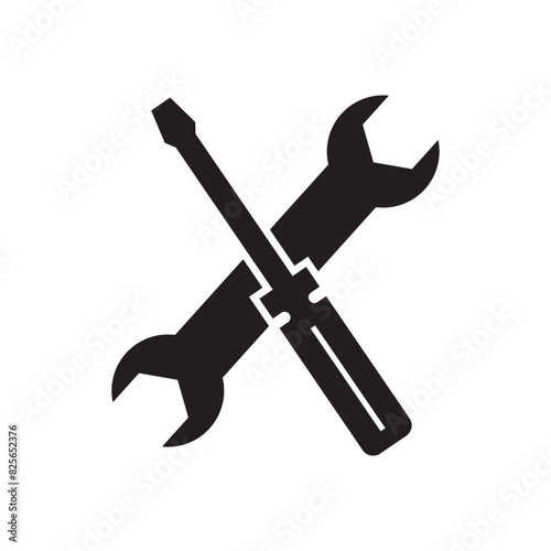 Flat screw driver icon symbol vector Illustration.