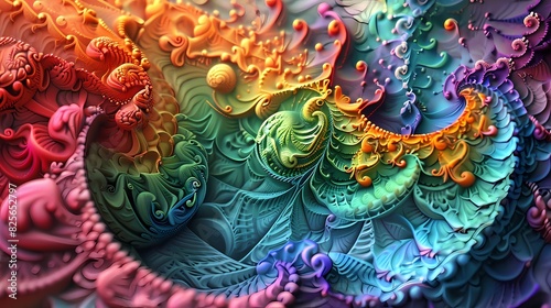 Intricate patterns of multicolor spreading across a solid background  enchanting the viewer
