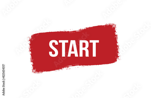 Start red ribbon label banner. Open available now sign or Start tag.