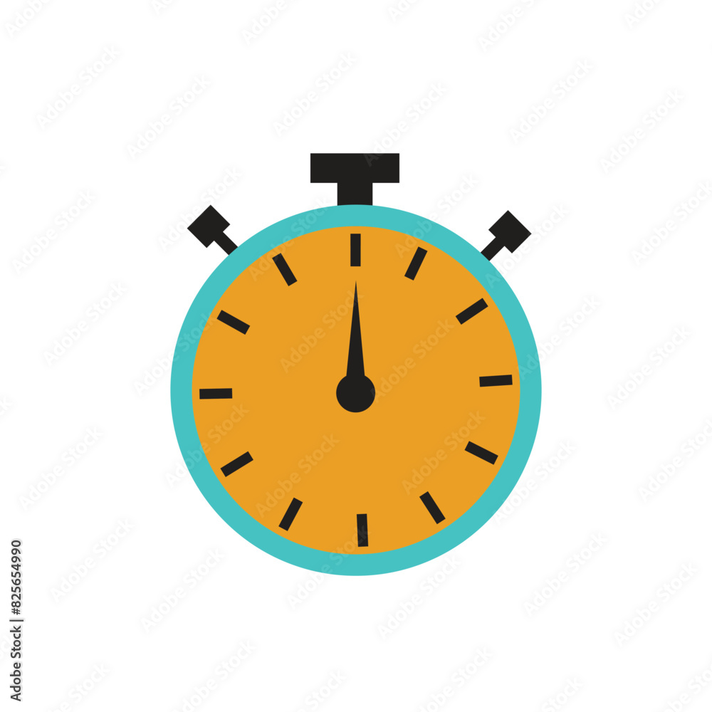 Stopwatch icon in flat style with background. Stopwatch icon in flat style with background.