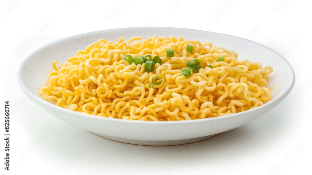 Noodles in a plate isolated on a white background. Noodles in a plate isolated on a white background.