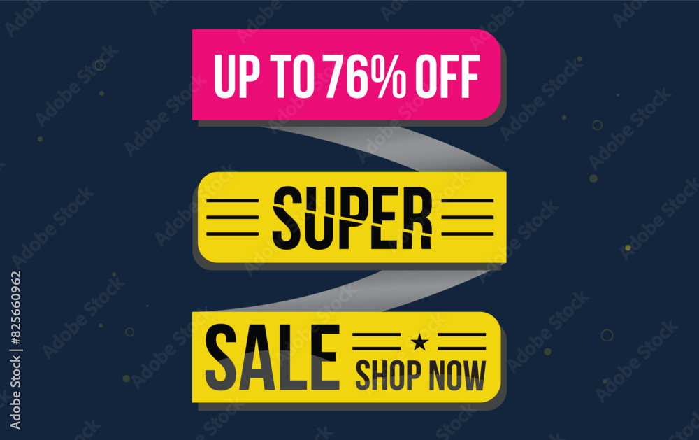 supper sale up to 76% off . Special offer symbol