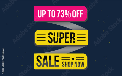 supper sale up to 73% off . Special offer symbol