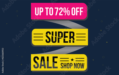 supper sale up to 72% off . Special offer symbol