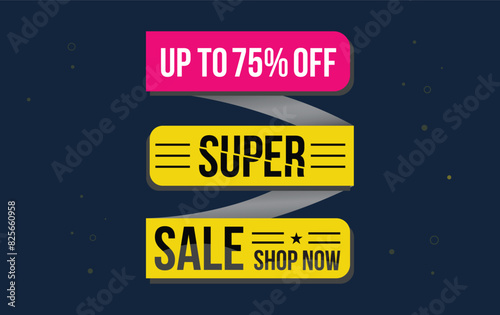 supper sale up to 75% off . Special offer symbol
