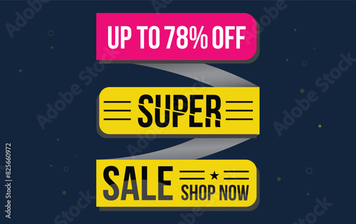 supper sale up to 78% off . Special offer symbol