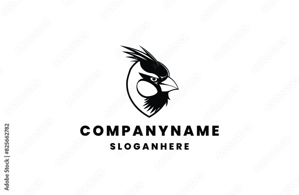 Fototapeta premium Head bird logo style icon design template flat vector