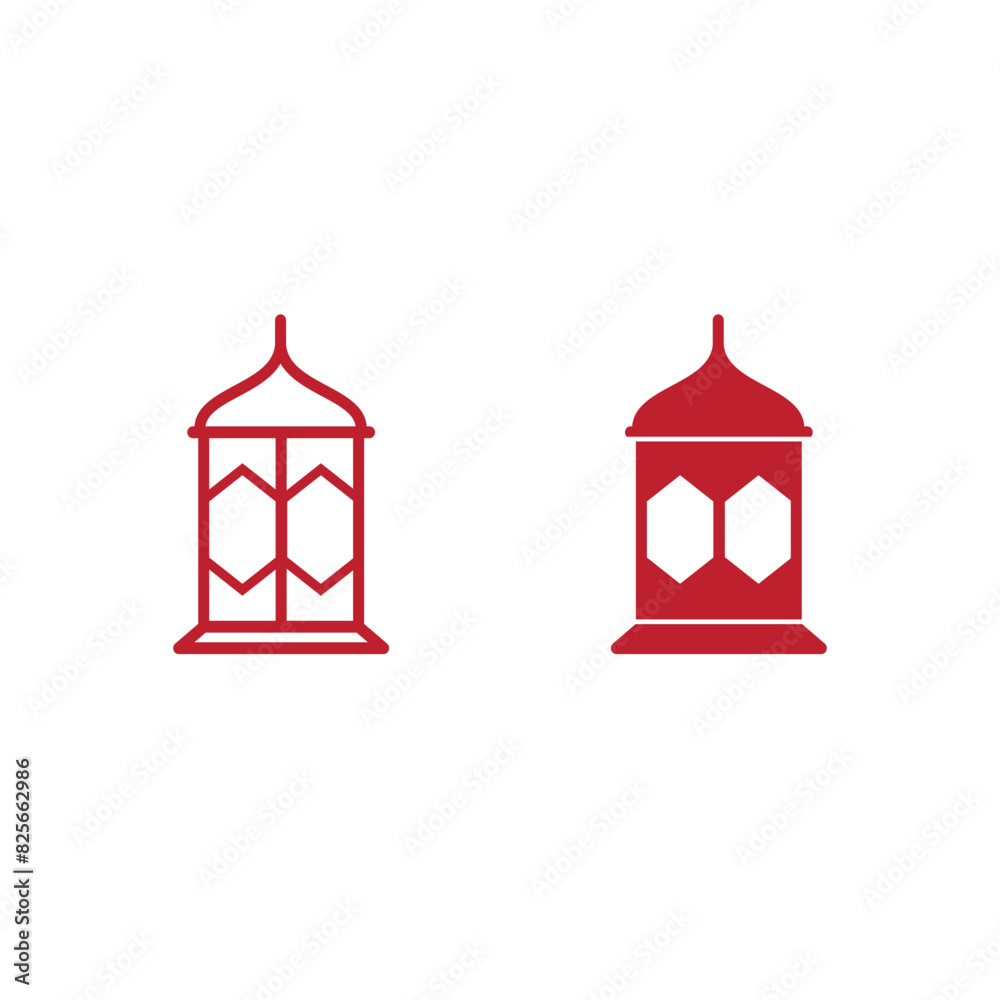 Obraz premium Lantern festival icon vector logo design template