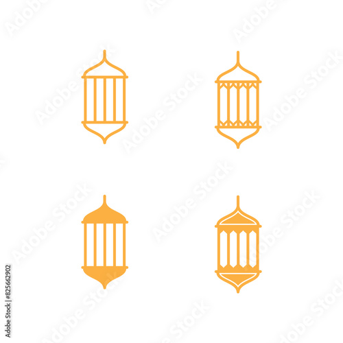 Lantern festival icon vector logo design template
