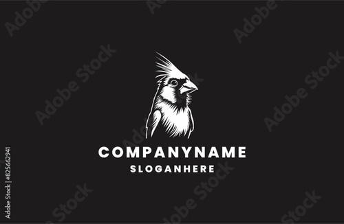 Head bird logo style icon design template flat vector photo