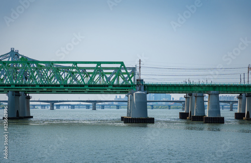 Photography Bridge across the Han River in Seoul, South Korea