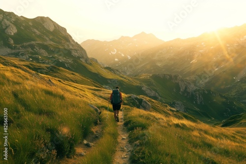 Sunset Over Rolling Hills and Rocky Terrain
