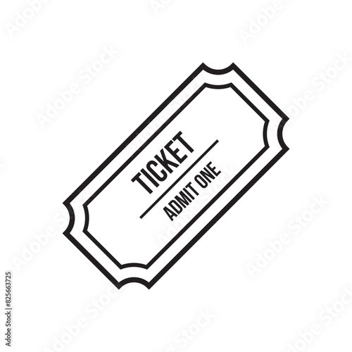 Ticket icon flat vector illustration.
