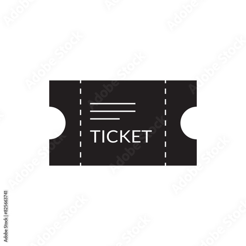 Ticket icon flat vector illustration.