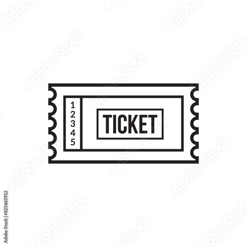 Flat Ticket icon symbol vector Illustration.