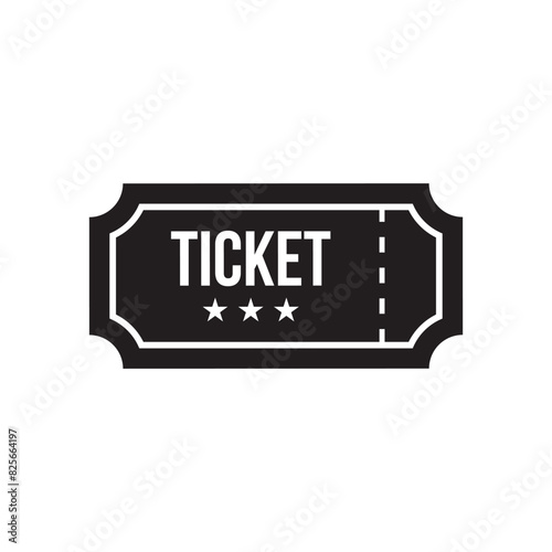 Flat Ticket icon symbol vector Illustration.