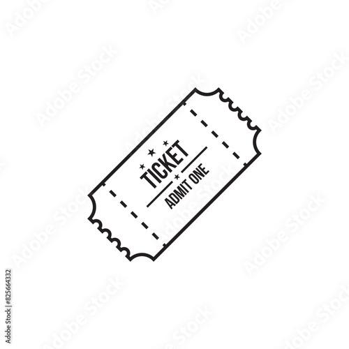 Ticket icon flat vector illustration.