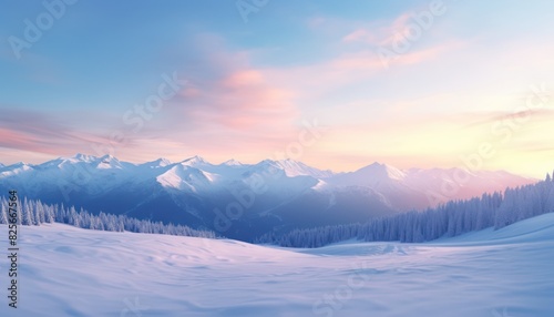 A stunning dramatic sky with vibrant snow winter frozen mountains landscape, beautiful sunset view, cool place in Antarctica © Virgo Studio Maple
