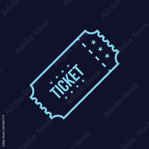 Flat Ticket icon symbol vector Illustration.