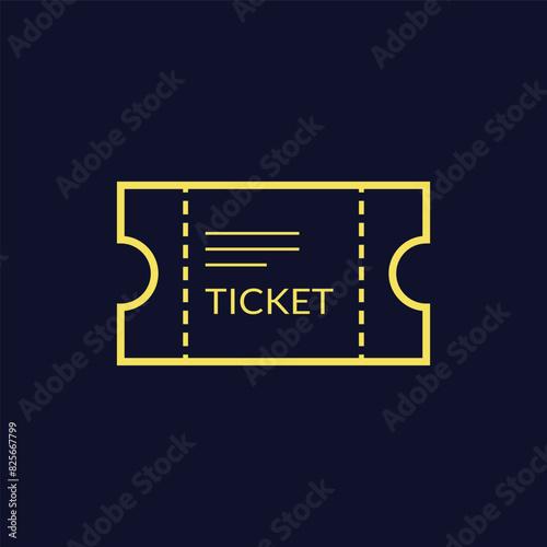 Ticket icon flat vector illustration.