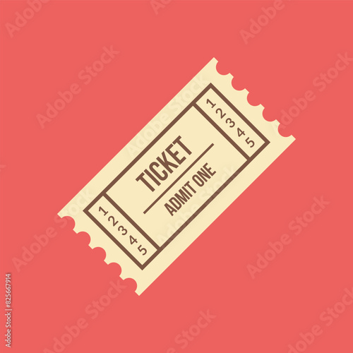 Ticket icon flat vector illustration.