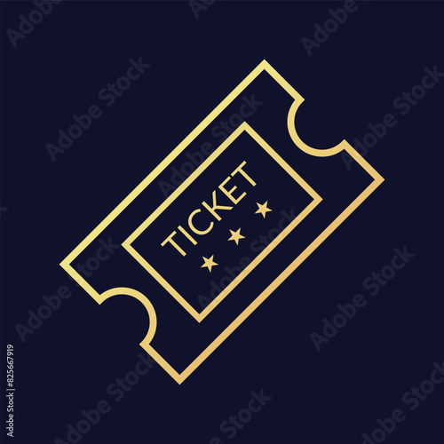 Ticket icon flat vector illustration.