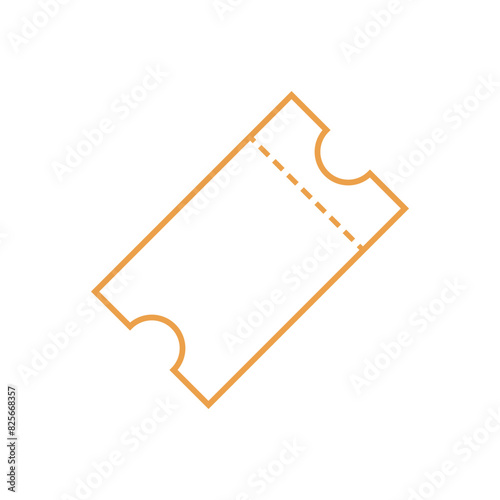 Ticket icon flat vector illustration.