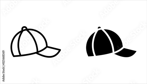 Baseball cap line and glyph icon set, clothes and wear, motorboat vector icon, vector graphics on white background