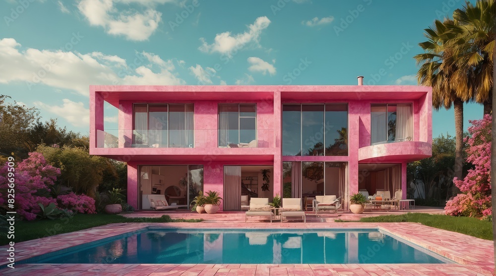 28 Beautiful Pink House - Generative AI 28 Beautiful Pink House - Generative AI